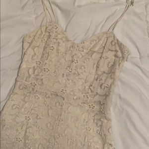 cream lace romper
